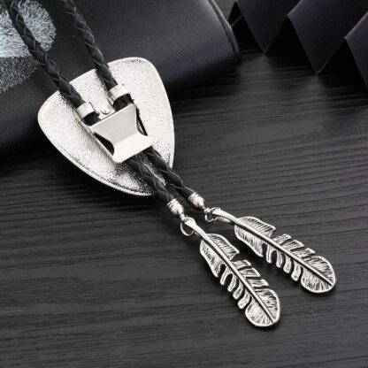 Feather and Triangle Stone Bolo Tie - Image 5